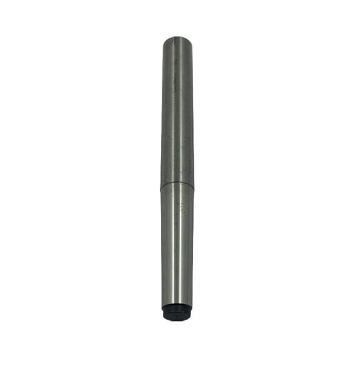 Precision steel lathe alignment test bar mandrel, MT2-regular, 180 mm overall length.