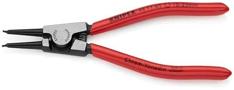 KNIPEX External Straight Retaining Ring Pliers 5.75 Inch for installing and removing snap rings, red handles, chrome vanadium steel