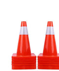 12 Pack 18 Inch PVC Traffic Cones For Road Work And Parking Lot Safety, Weighted Hazard Markers, Fluorescent Orange With 4 Inch Reflective Strips
