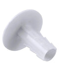 White plastic single feed-through cable bushing with flange