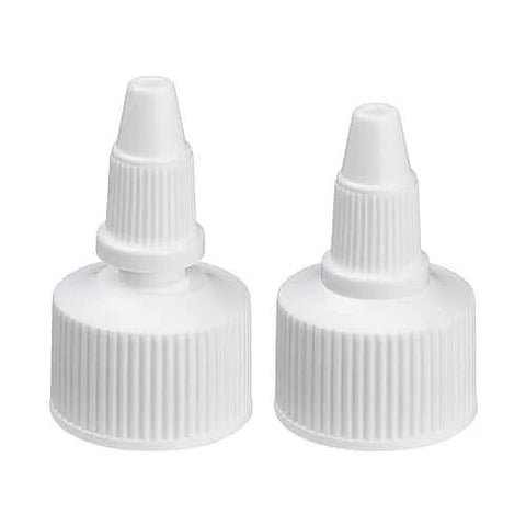 Two white plastic nozzles for Ultra Slick Dry Lubrication Emulsion For Bike Chain With PTFE And Ceramic Particles Long Lasting Dry Lube