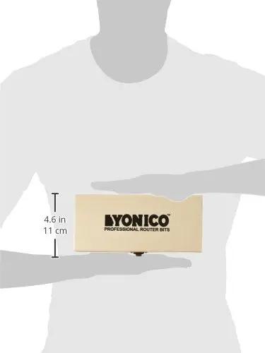 Raised Panel Cabinet Door Rail And Stile Router Bit Set with case, showing 4.6-inch height