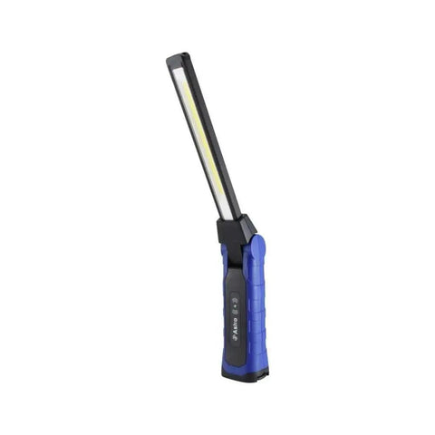 52SL Foldable Dual LED Work Light with 1000 Lumen Flood Mode, wireless rechargeable, shown with one panel unfolded and blue handle.