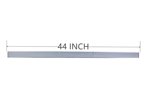 Door Barricade Bar With Folding Brackets For Front Door Security, 44 Inch Long, steel bar with length measurement shown