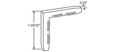 Quick Swap White Plastic Window Screen Corner Keys For Storm Frame Assembly, showing size 1-25/32 inches and 3/16 inch groove.