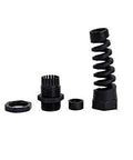 IP68 Waterproof M22 PG16 Cable Gland Connector With Spiral Flex Strain Relief, Lock Nut, Rubber Washer, 5-Piece Kit For 10-14mm Wires
