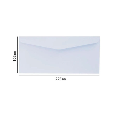 Twenty Pack White Blank Envelopes with dimensions 223mm by 102mm, ideal mail and document storage solution.