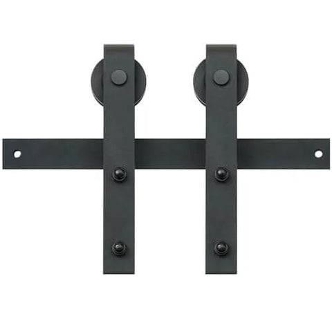 Eight Foot Sliding Barn Door Hardware Kit With 330 Lbs Capacity For A Single Door Fits 3.7 To 4.3 Feet Wide And 1.3 To 1.8 Inches Thick