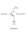 NPN output diagram for 8-Channel PLC Amplifier Board With Optocoupler Isolation For NPN Signals, DC 3.3V/5V Input, DIN Rail Module.