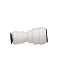 AquaLock One Half Inch CTS To Three Eighths Inch OD Reducing Union Coupling With O Ring Lead Free Polysulfone Quick Push To Connect Tool Free Installation For Copper CPVC PEX And CTS Tubing, side view