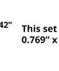 Diagram showing dimensions of 0.769 x 0.642 inch hole punched by Double D Punch Die Set Pro Grade with tool steel dies.