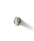 Top view of Tone Wall-Mount Bath Spout With Diverter In Vibrant Brushed Nickel Finish, showcasing the slip-fit connection.