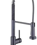 Single-Handle Pull-Down Sprayer Kitchen Faucet With Slick Matte Black Finish, Spring Neck, Deck-Mount For 3-Hole Sinks