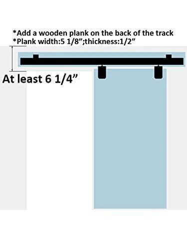 Diagram of Exterior Double Sliding Barn Door Hardware Kit With Box Track For Outdoor Use Heavy Duty Wall Mount System