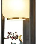 Slick Contemporary Wall Sconce With A Heavy Duty Black Iron Bracket And Clear Glass Shade For Pure Indoor Outdoor Vibes Perfect For Hallways And Bedrooms With Zero Glare And Hassle Free Setup, featuring a decorative deer and floral design.