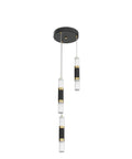 Modern Kitchen Pendant Lighting Over Island With Dimmable 3 Light LED Mini Pendant Fixtures In Black Gold Finish for Kitchen and Bedroom