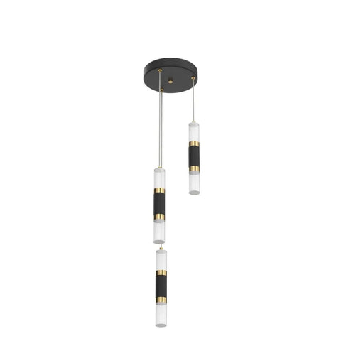 Modern Kitchen Pendant Lighting Over Island With Dimmable 3 Light LED Mini Pendant Fixtures In Black Gold Finish for Kitchen and Bedroom