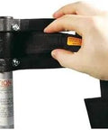 Hand adjusting ultra comfortable padded stilt strap for drywall and painting one size fits all fits single leg pole stilts