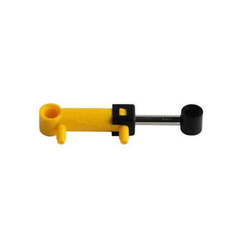 Legit 1x5 V2 Cylinder Pneumatic Actuator With Slick Push Rod And Putter Design Built For Standard Building Block Mods, yellow design.