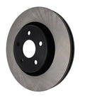 Front brake rotor disc with black center hub and four lug holes, viewed from the front