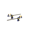 One-Handed Mini Bar Clamp Set 12 Inch Quick Release Non Marring Pads 140 Lb Clamp Force Resin Body With Hardened Steel Bar 2 Pack