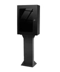 Heavy Duty EV Charger Lock Box With Stand, Built Like A Tank Charging Station Cover For Level 2 Plugs, matte black finish, 28 inch tall.
