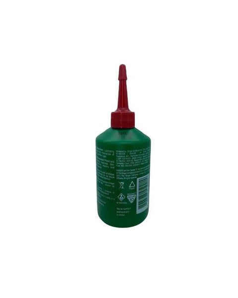 Top Shelf All Purpose Sewing Machine Oil 5 Pack 3.38 Fluid Ounce green bottle with red tip for easy application, ideal for maintenance.
