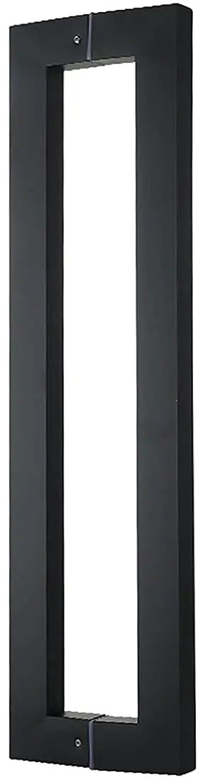 Heavy Duty Commercial Grade Push Pull Door Handle Rock Solid Matte Black Finish Barn Door Pull Glass Hardware side view.