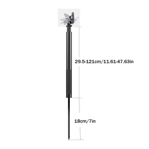 Golf Swing Monopod Selfie Stick With Ground Spike Phone Holder And Swing Analyzer Adjustable 11.61 To 47.63 Inch Tripod side view