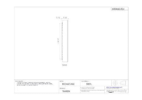 Technical drawing of a Single Cone Tapered Roller Bearing In Steel With Standard Tolerance and Straight Bore, 3.5000 Inch ID, 0.8125 Inch Width.