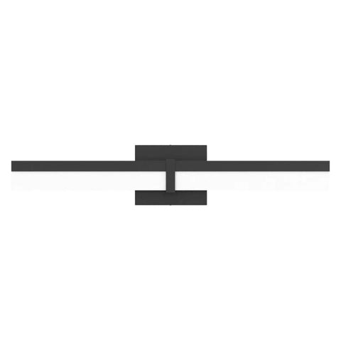 Black 24 Inch LED Vanity Light Fixture Over Mirror Sleek Modern Bath Bar With White 6000K Daylight Glow Easy Install Damp Location Rated