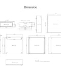 Technical drawing of NEMA 4X Steel Enclosure 24 By 24 By 8 Inches IP66 Waterproof Dustproof Outdoor Indoor Electrical Junction Box with dimensions
