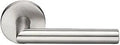Privacy Door Lever Set With Disk Rosette And Stuttgart Lever, Brushed Stainless Steel Finish, Right Hand, 5.5 Inch By 2 Inch Handle