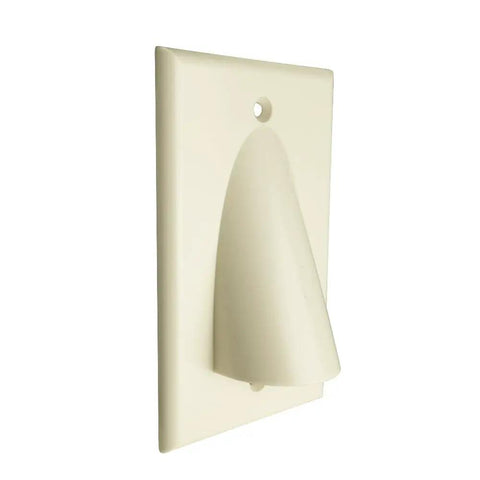Single Gang Bundled Cable Wall Plate White For Low Voltage Cables, Cable Management Plate, Durable High Impact Plastic, Paintable Finish