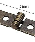 2 Pcs Zinc Alloy Cabinet Door Hinges 58x13mm Rectangle 4 Hole Small Jewelry Box Hinges For Closet Cabinet And Furniture DIY Repair