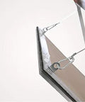 Smooth Removable Access Panel With Hidden Touch Latches And Airtight Dust Seal That Blends Flawlessly Into Standard Five Eighth Drywall For No Fuss Ceiling Wall Setup Featuring Solid Aluminum Build, showing the panel's interior and latches.