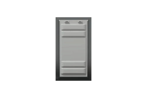 Top Shelf Double Flap Pet Door For Deep Walls Up To 13 Inches heavy duty aluminum frame with glossy black finish and secure locking panel.