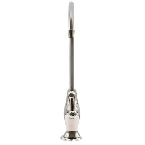 Front view of Gooseneck Cold Water Dispenser Faucet With Single Lever Handle 10 Inch Classic Brass Kitchen Faucet in Polished Nickel Finish