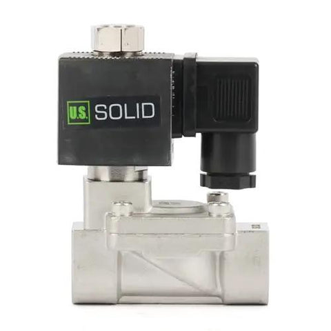 Beefed Up Stainless Steel Solenoid Valve Half Inch With 110 Or 120 Volt AC Normally Open Pilot Operated Four Point Four To Two Hundred Thirty Two PSI Viton Seal For High Flow Systems