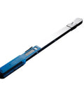 Half Inch Drive Flex Ratchet Wrench With Split-Beam Design, Click Action, 40-250 Ft-Lb Torque, Compact One-Hand Ready Tool, Heavy Duty Steel, Durable Construction For Auto Work And DIY Gearheads, blue handle and long steel shaft