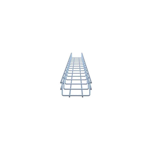 Wire Mesh Cable Tray Kit Electro Zinc Plated Steel Silver 1.97 Inch By 3.94 Inch By 59.06 Inch 2 Pack front view.