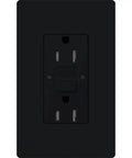 15 Amp Tamper-Resistant GFCI Duplex Receptacle in Black With Auto Test Every 30 Seconds, Safety Shutter, Plays Nice With Decorator Dimmers and Switches, Wall Plate Not Included