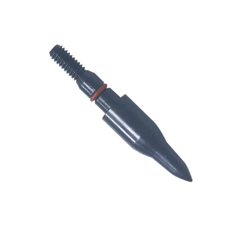 125 Grain Screw In Archery Field Points, Five Sixteenths Inch Steel Target Points, close-up view of a single steel tip with screw, 38mm length