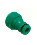 Bulk Pack Of 240 Green Screw In Hose Pipe Adapters Compatible With Standard Half Inch Garden Hoses Quick Snap Drip Free Yard Connectors Heavy Duty Plastic Straight Shooter Water Setup - single green plastic hose adapter close-up.