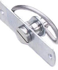 Spring Latch Series Self-Adjusting Compression Latches with zinc plated steel, side view, showing rivet and screw mounting holes.