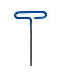 Heavy Duty T Handle Hex Key Set With Non Slip Rubber Grip For Tight Spots Includes Size 10mm Ball End Wrenches Essential Tool Kit For Cars And Mechanical Repair Jobs That Need A Durable Wrench To Get The Job Done Right. Blue T-handle hex key with black shaft for tight car repair spots