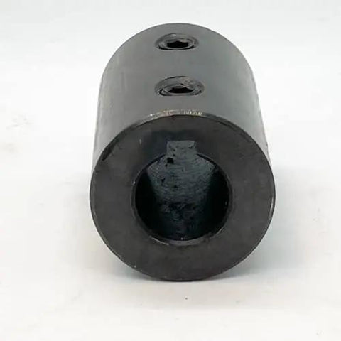 No Nonsense Heavy Duty Rigid Shaft Coupling One Piece Clamp Design 5/8 Inch Bore showing black oxide plated steel keyway.