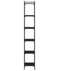Black 6 Shelf Bookcase With Metal Frame Tall Open Storage For Home Office 74 Inch Engineered Wood Construction Built To Last