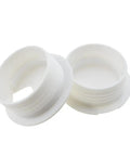 Heavy Duty U Shaped Desk Wire Grommets Kick Cable Clutter To The Curb With These Thick White Abs Plastic Cord Hole Covers 1.5 Inch Desk Grommet Two Pack round cable grommets in white ABS plastic.