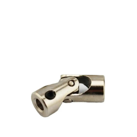 Universal 1 Piece Stainless Steel Shaft Coupler Joint Connector For Boat And Car Models From 2 To 10mm Size With Hand Nut Cross Fit For Rigged Gear And Indoor Outdoor DIY Projects That Are Totally Awesome, close-up view of stainless steel joint.